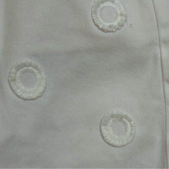 Anthropologie CHINO White Eyelet Embroidered Shorts 27 Relaxed Fit Summer - Picture 4 of 8